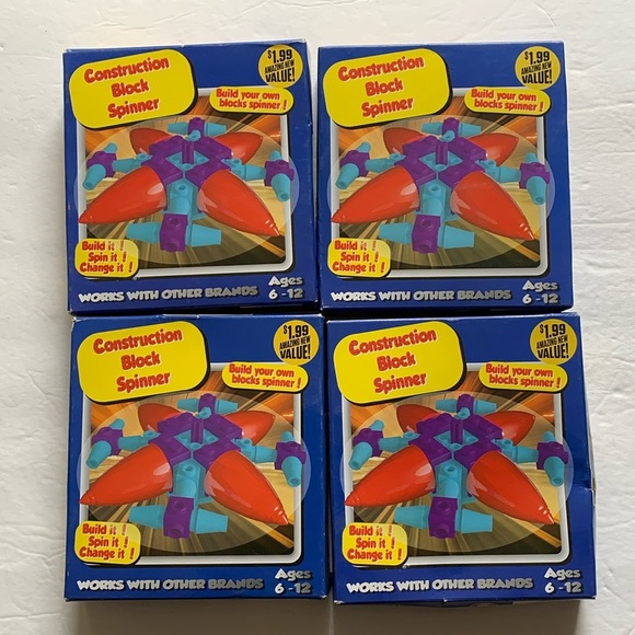 Grant & Bowman Construction Block Spinner Toys 4 Boxes New - Picture 1 of 5